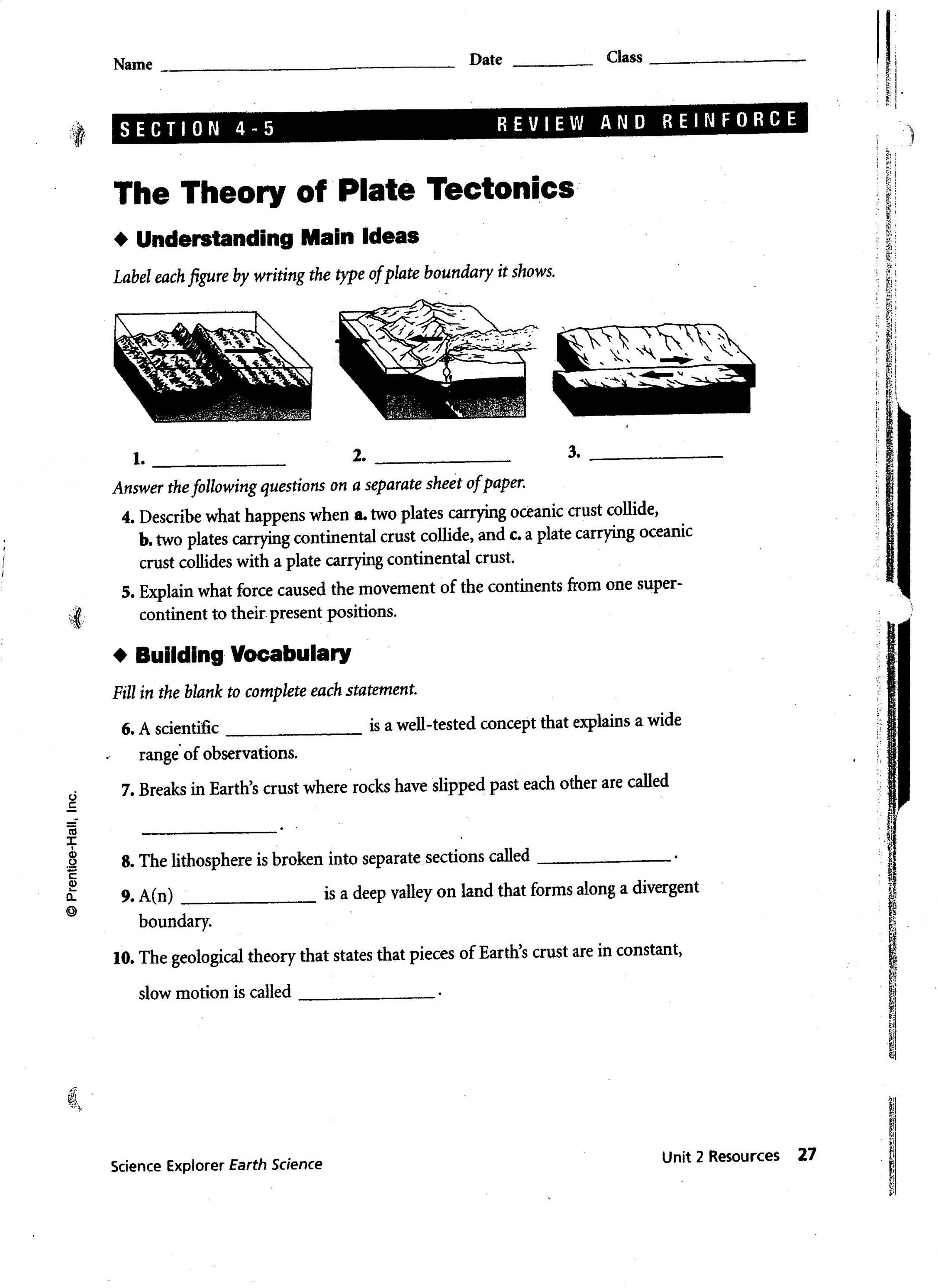Volcanoes And Plate Tectonics Worksheet Answers | db-excel.com