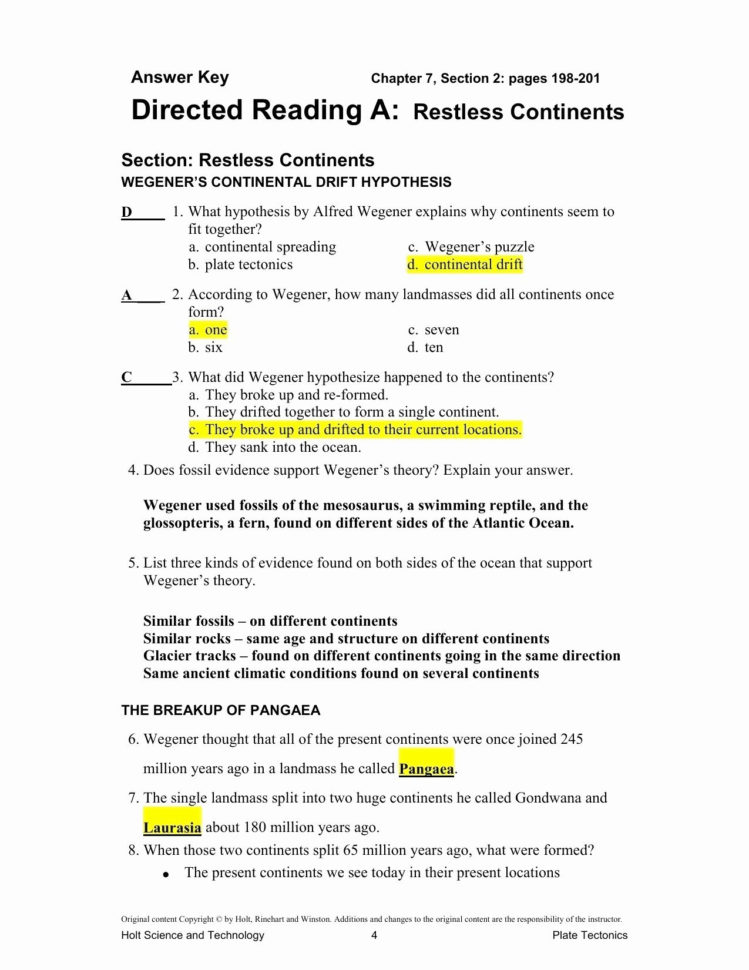 Volcanoes And Plate Tectonics Worksheet   Worksheet