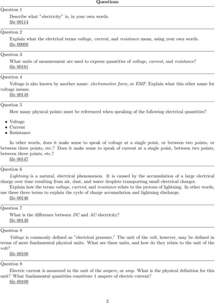 Voltage Current And Resistance  Pdf