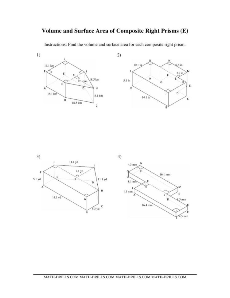 Volume And Surface Area Of Compositebased Prisms