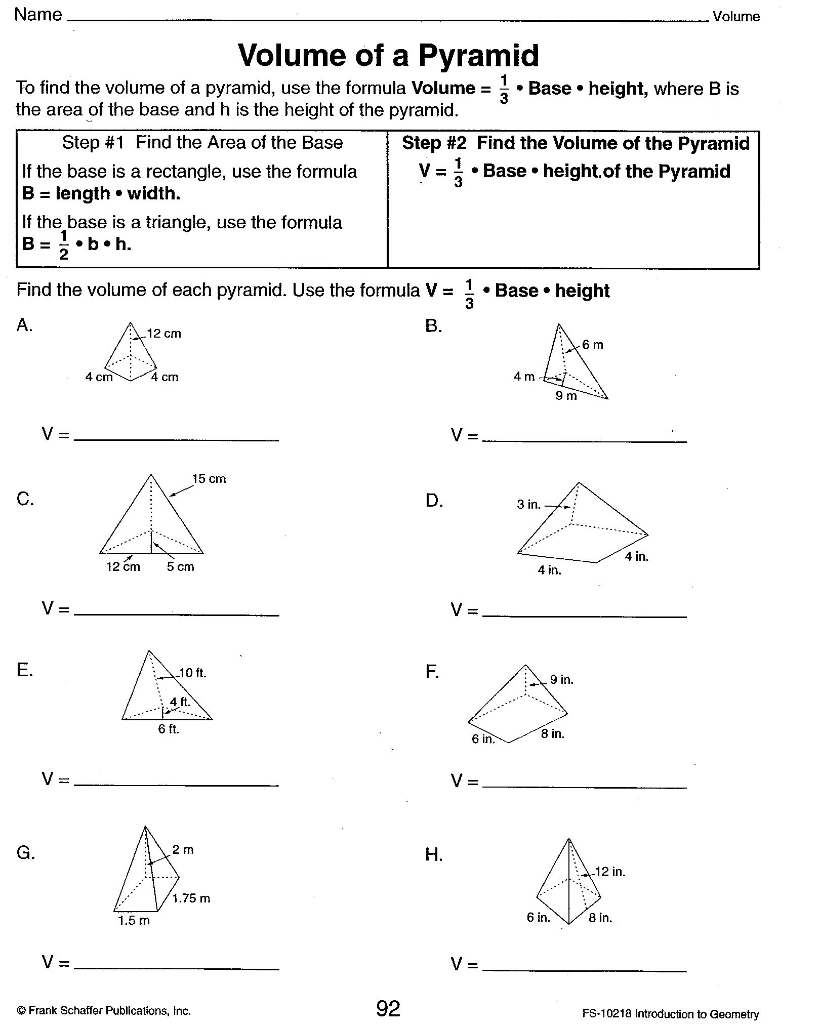 Volume Of Cones Cylinders And Spheres Worksheet Answers