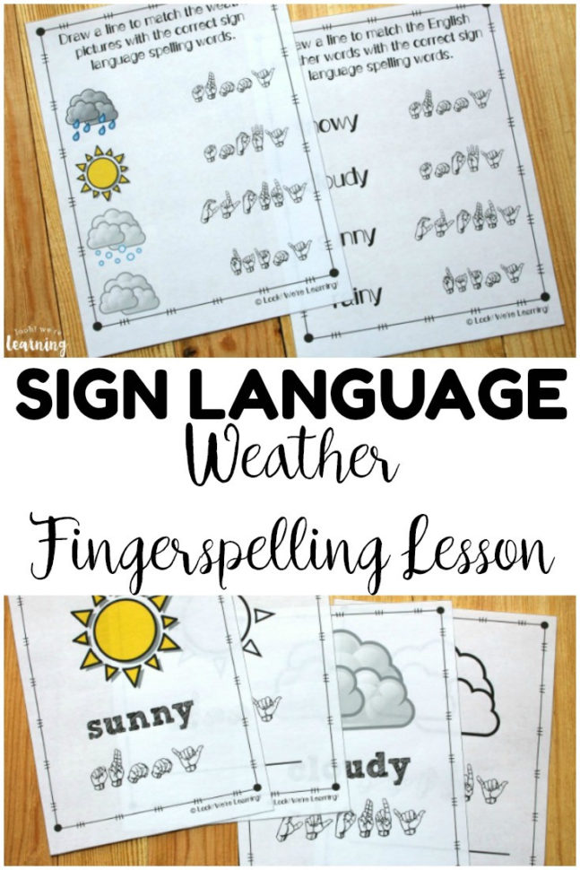 Weather Asl Coloring Pages  Look We're Learning