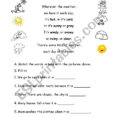Weather Ys  Poem And Comprehension  Esl Worksheet