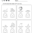 Weight Measurement Worksheet For Kindergarten