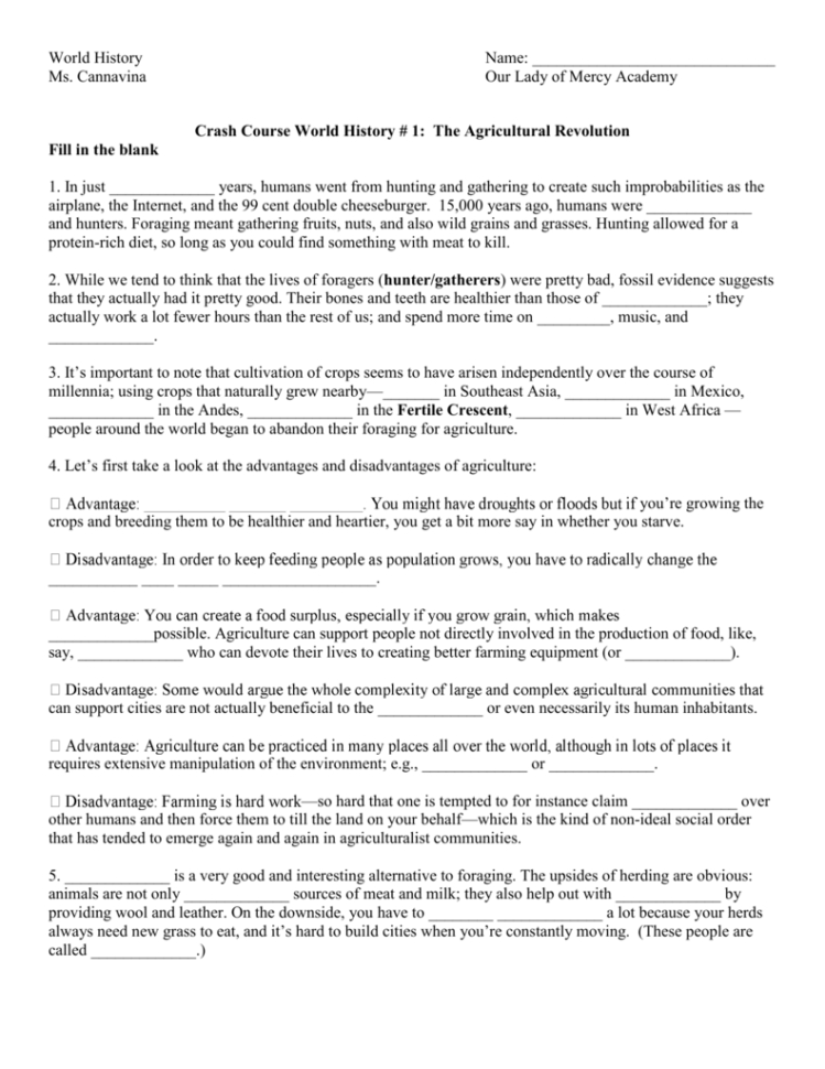Wh Crash Worksheets  Our Lady Of Mercy Academy