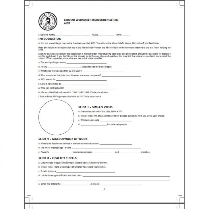 Hiv Aids Worksheet