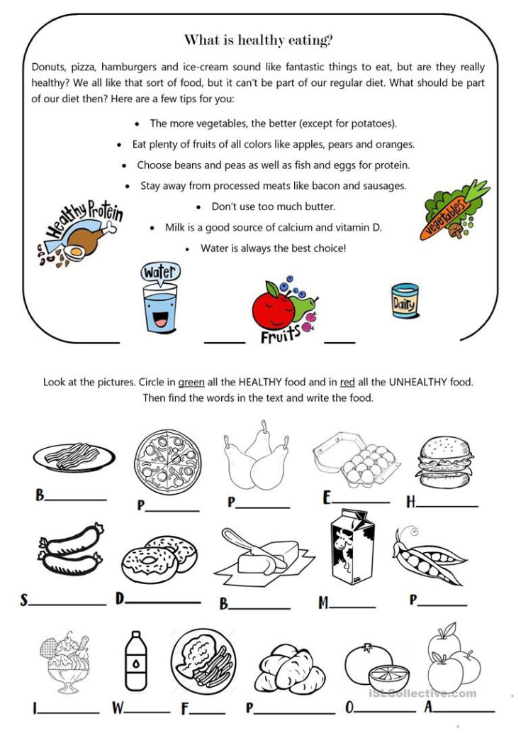 Healthy Eating Worksheets Db excel