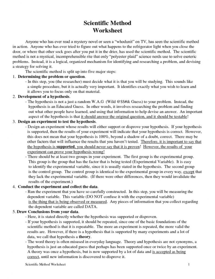 What Is Science Worksheet High School New Scientific Method