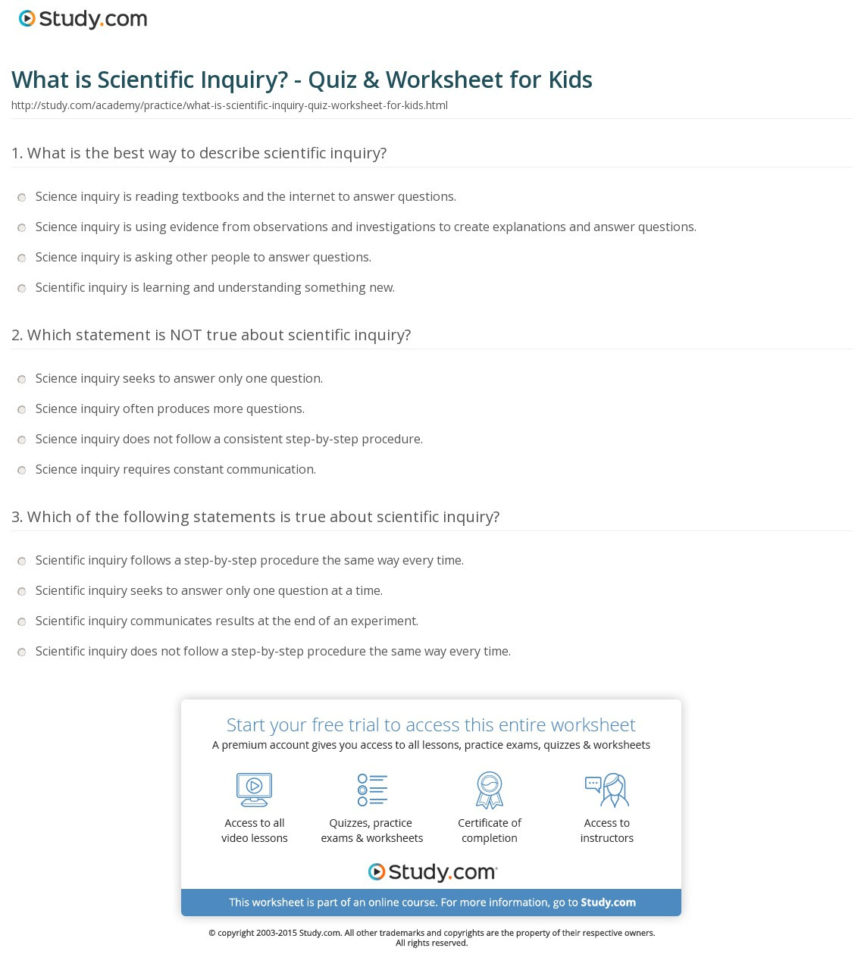 What Is Scientific Inquiry  Quiz  Worksheet For Kids  Study