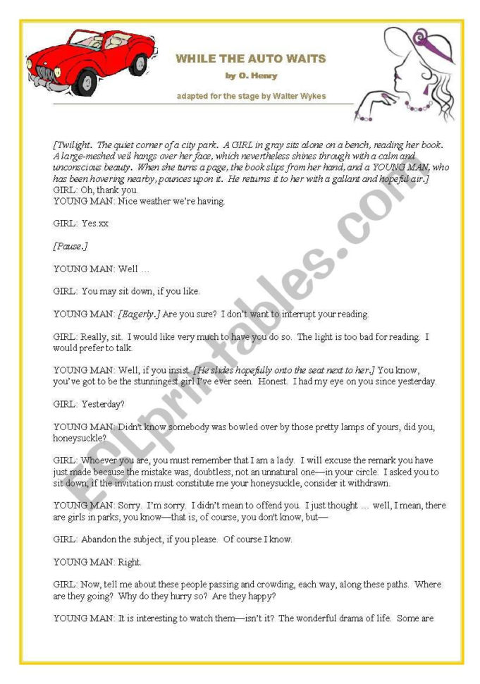 While The Auto Itso´henry  Esl Worksheetsavvinka