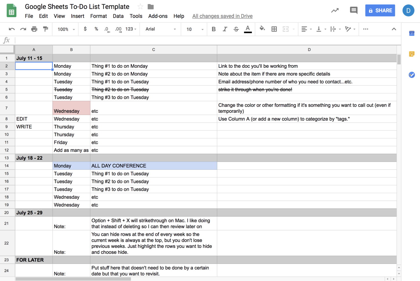 Why Google Sheets Should Be Your Todo List