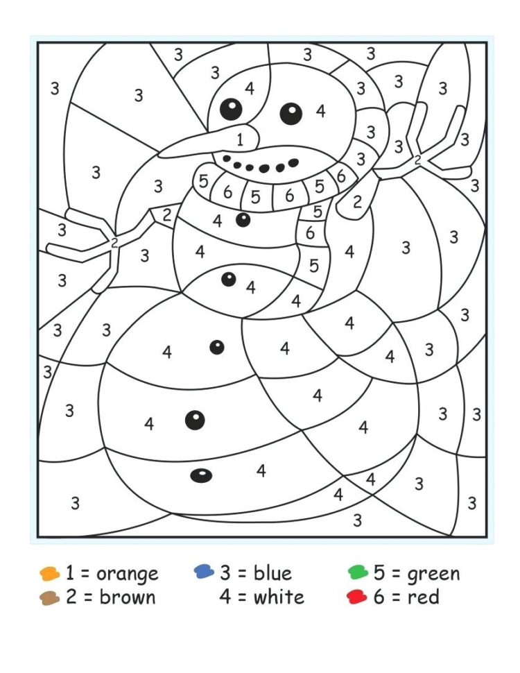Winter Coloring Math Pages – Hitcolorco