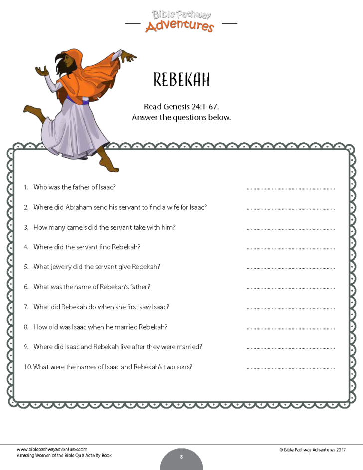 Isaac And Rebekah Worksheets
