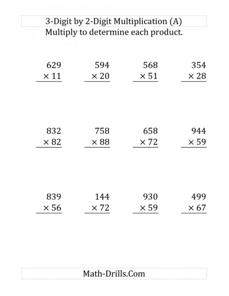 Wonderful Math Double Digit Multiplication Worksheets Grade
