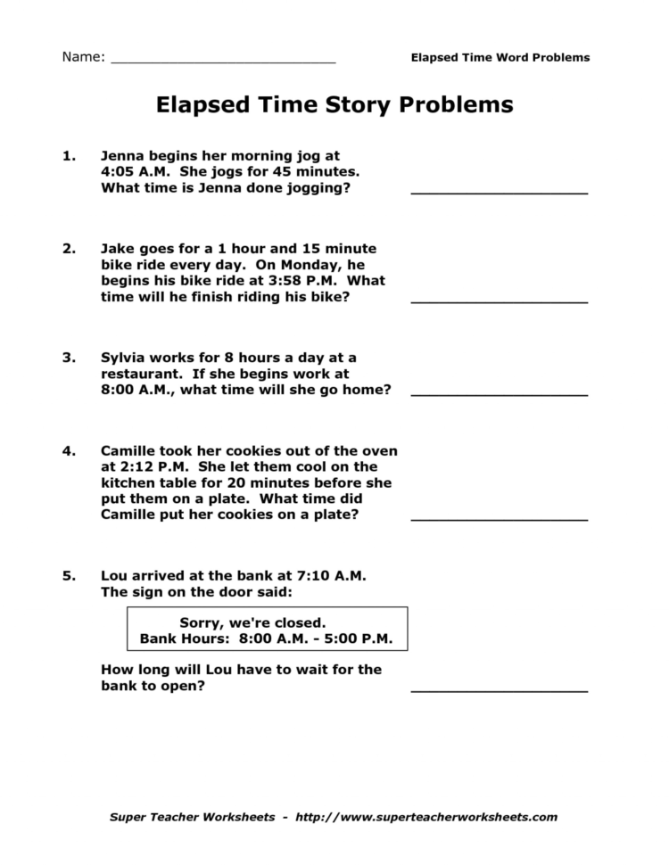 Wonderful Telling Time Word Problems Printable Worksheets