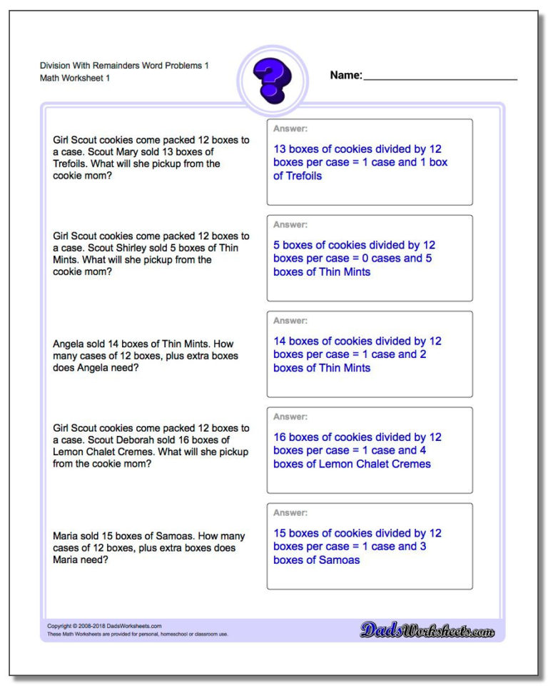 Order Of Operations Word Problems Worksheets With Answers — Db 4669