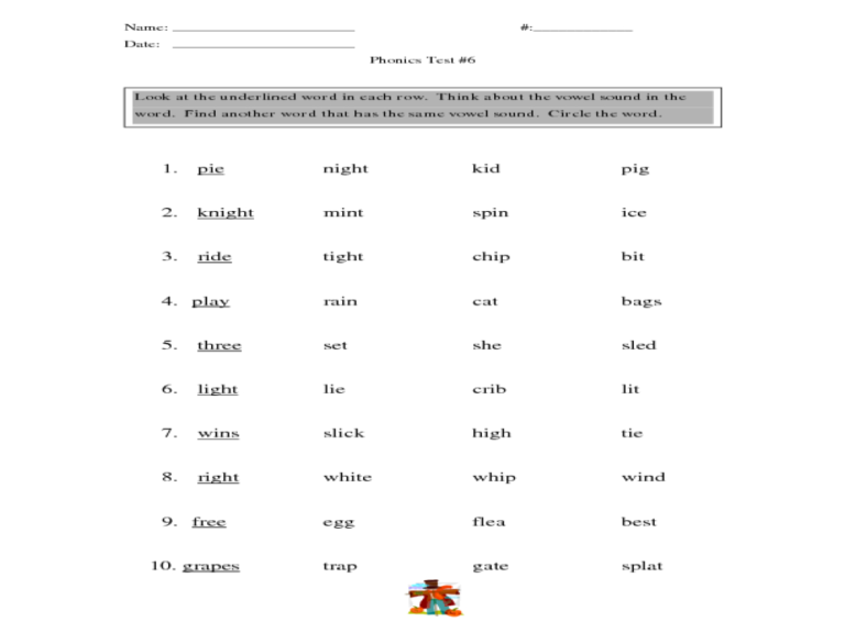 Words With The Same Vowel Sound Worksheets — db-excel.com