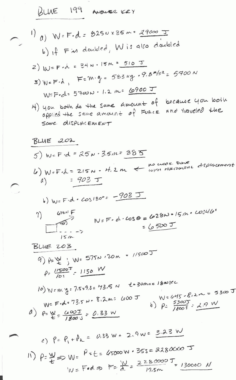 Work And Power Worksheet Earthfer