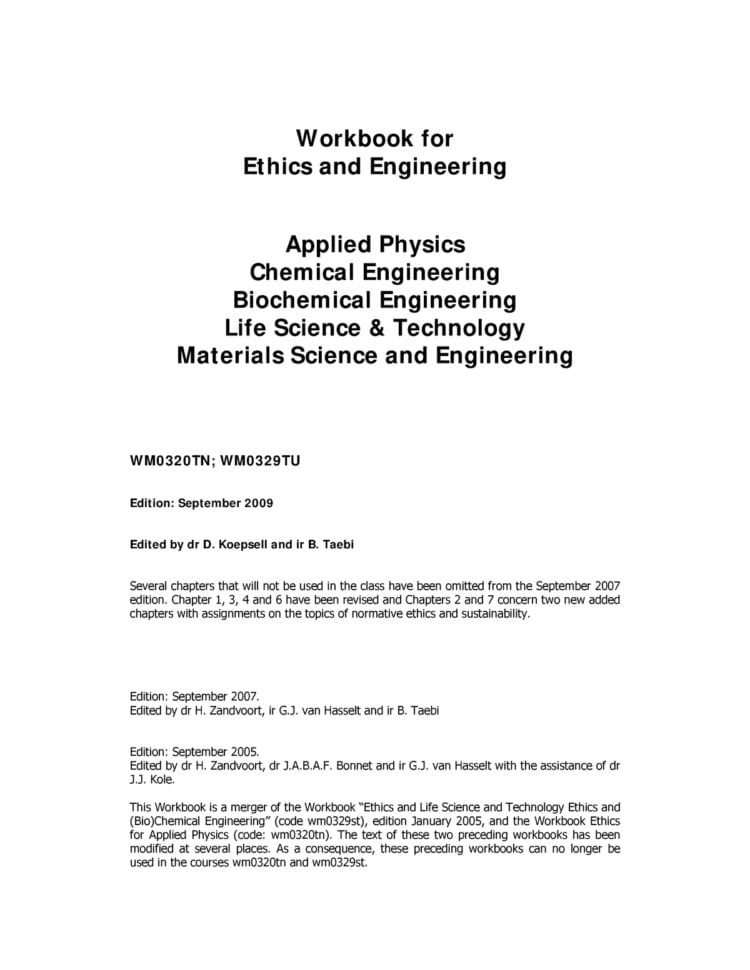 Workbookaugustus2009  Wm0329Tu Ethics And Engineering