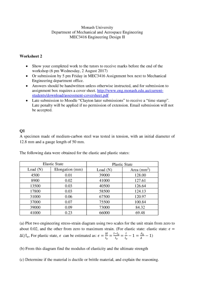 Worksheet 02  Mec 3416 Engineering Design Ii  Studocu