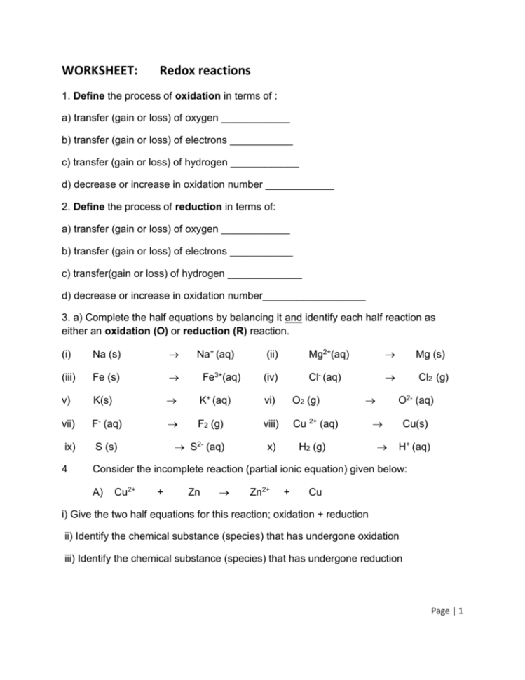 Worksheet
