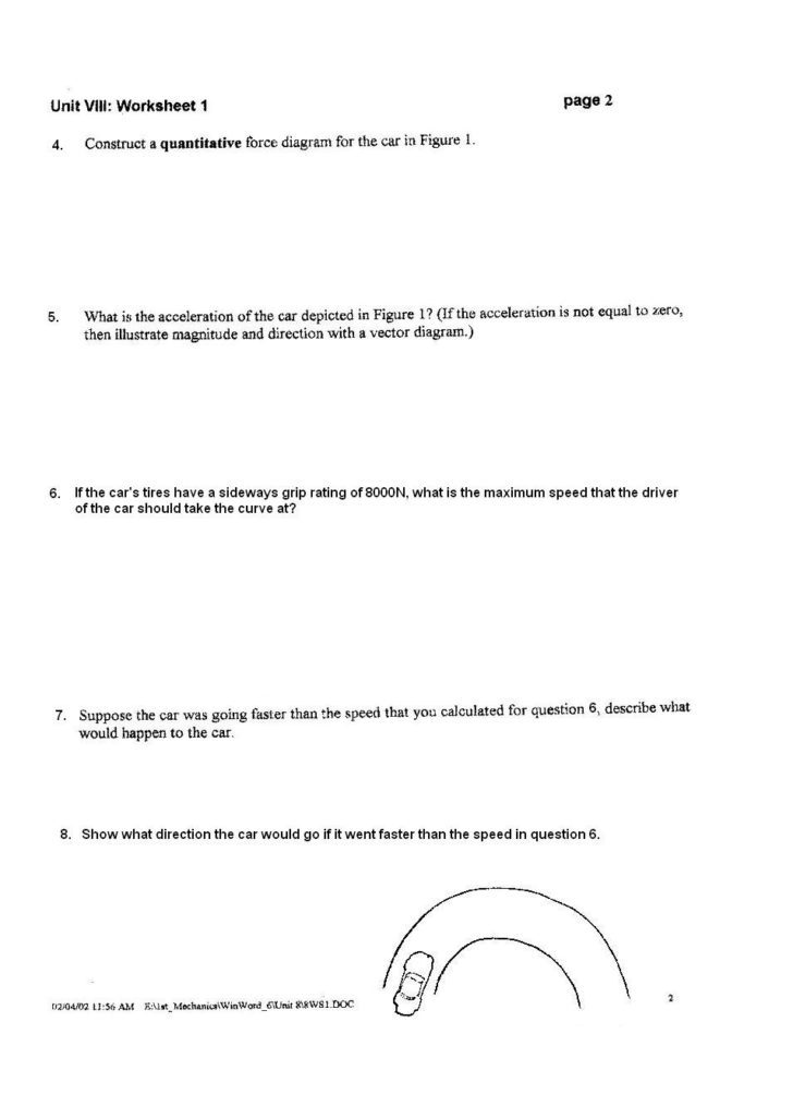 Worksheet 2 Drawing Force Diagrams Force And Motion — db-excel.com