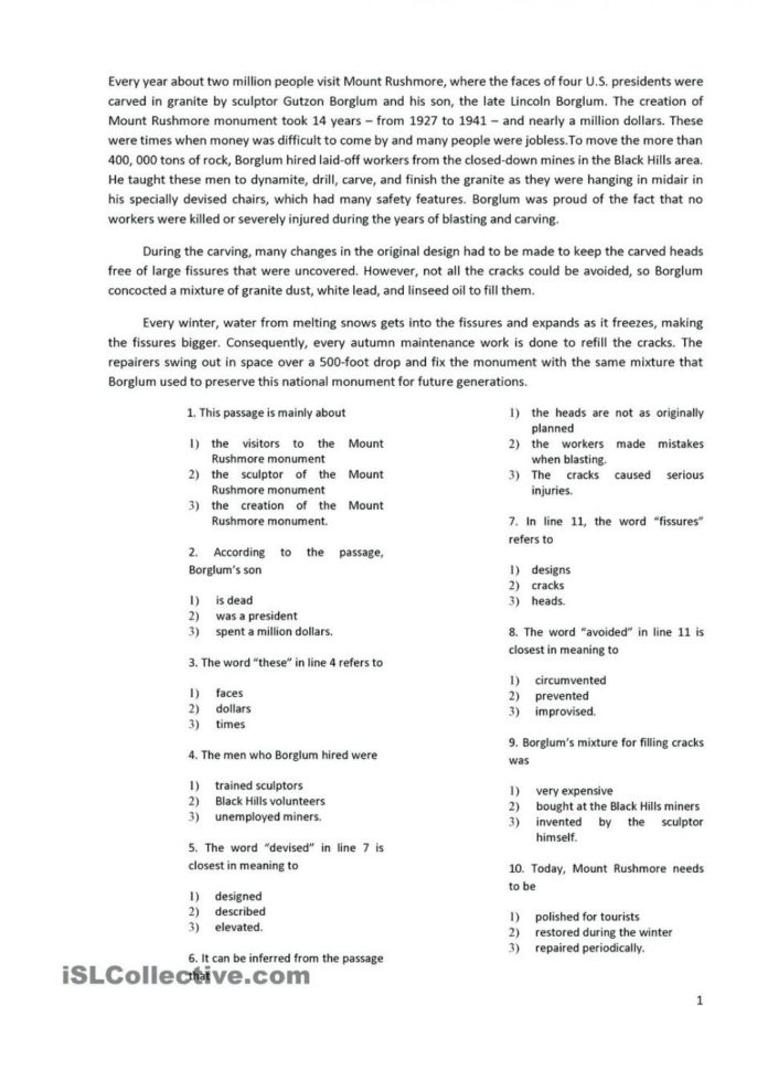 Worksheet 7Th Grade Reading Comprehension Worksheets