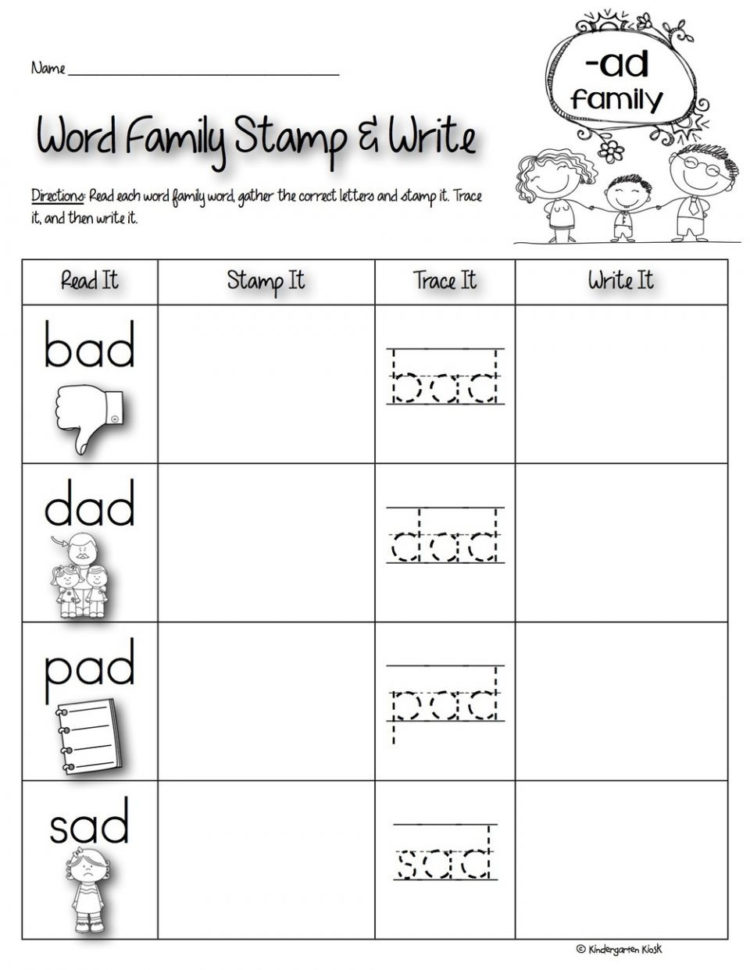 Worksheet Ad Family Worksheets Word Families Pdf Phonics — db-excel.com