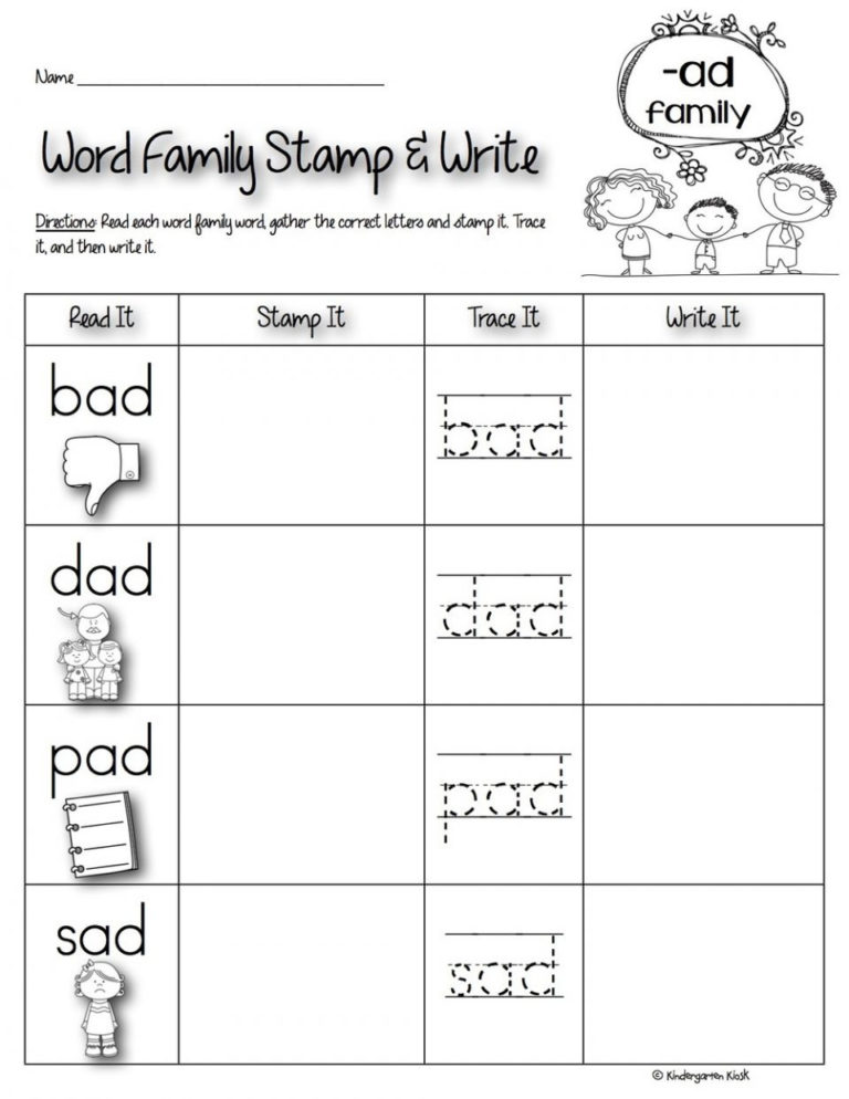 Word Family Worksheets Pdf Printable