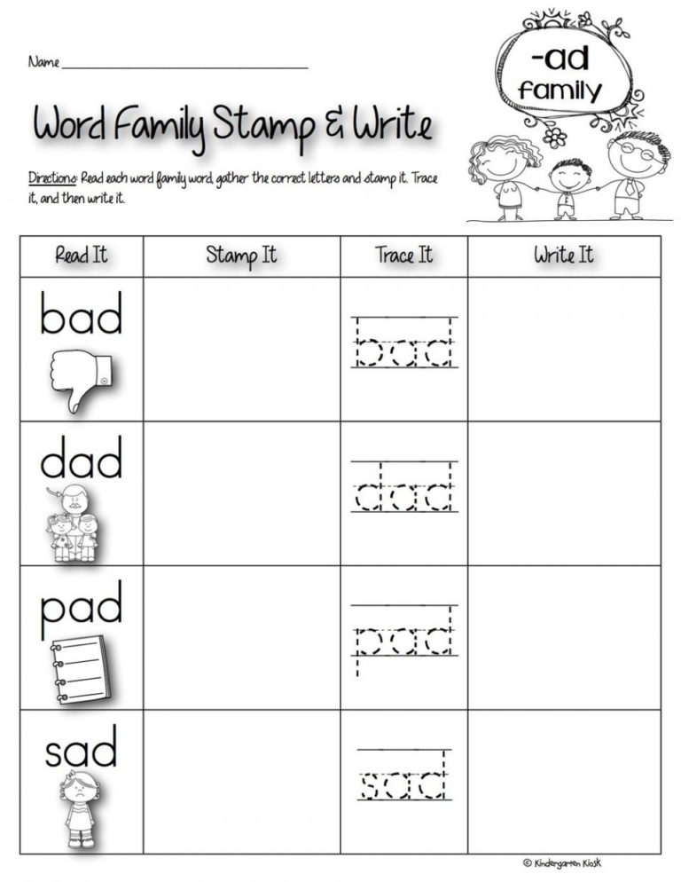 Free Word Family Printables Printable Blank World