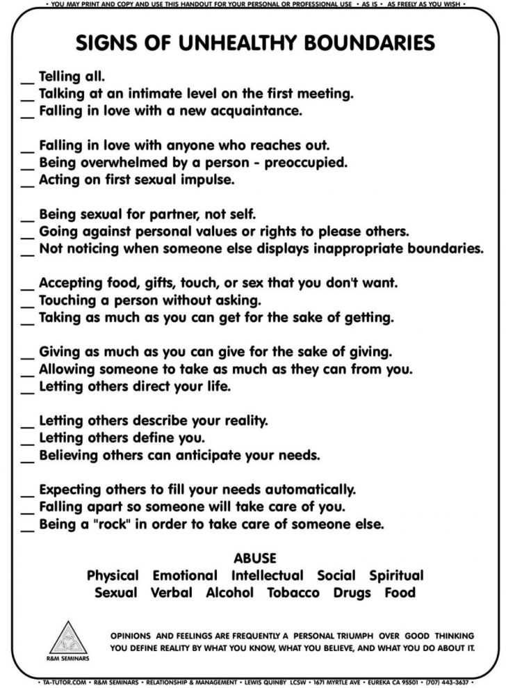 Boundaries Activities Worksheets
