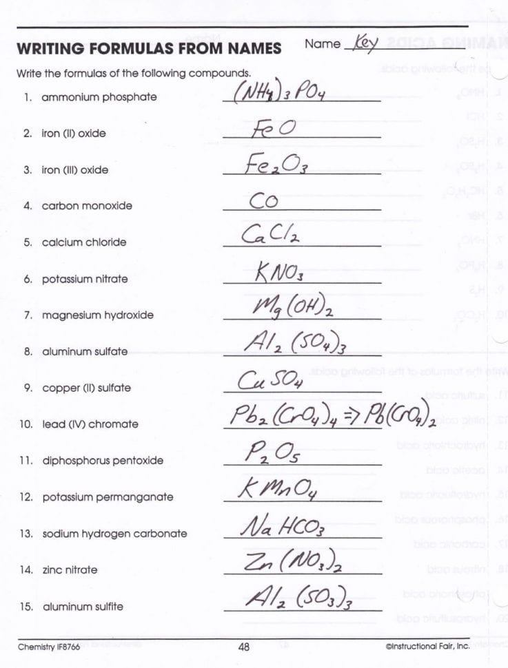 Worksheet Chemical Formula Writing Worksheet Chemical — db-excel.com