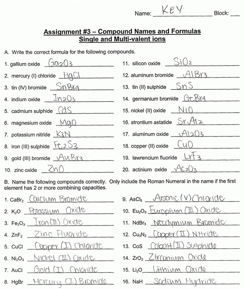 Worksheet Chemical Formula Writing Worksheet Worksheet