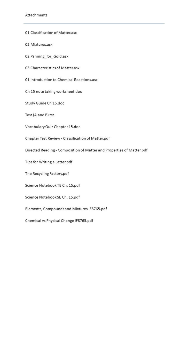 Properties Of Matter Worksheet Answers