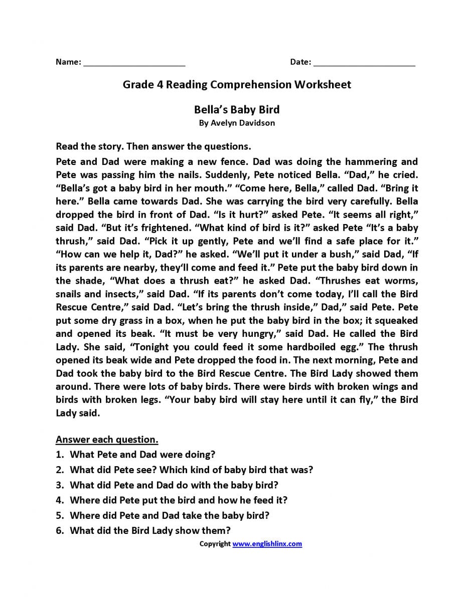 15 Comprehension Worksheets Images Rugby Rumilly