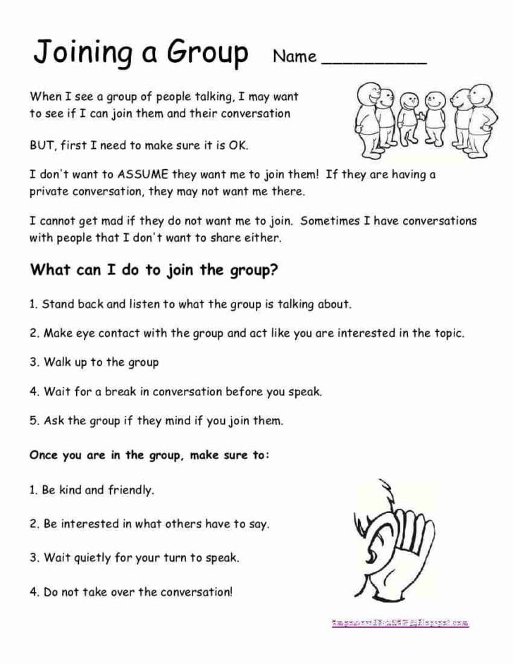 Basic Conversation Skills Worksheets Basic Conversation Skills Worksheets