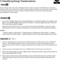 Worksheet Energy Transformation Worksheet Energy