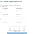 Worksheet Equation Of A Circle Worksheet Quiz Worksheet