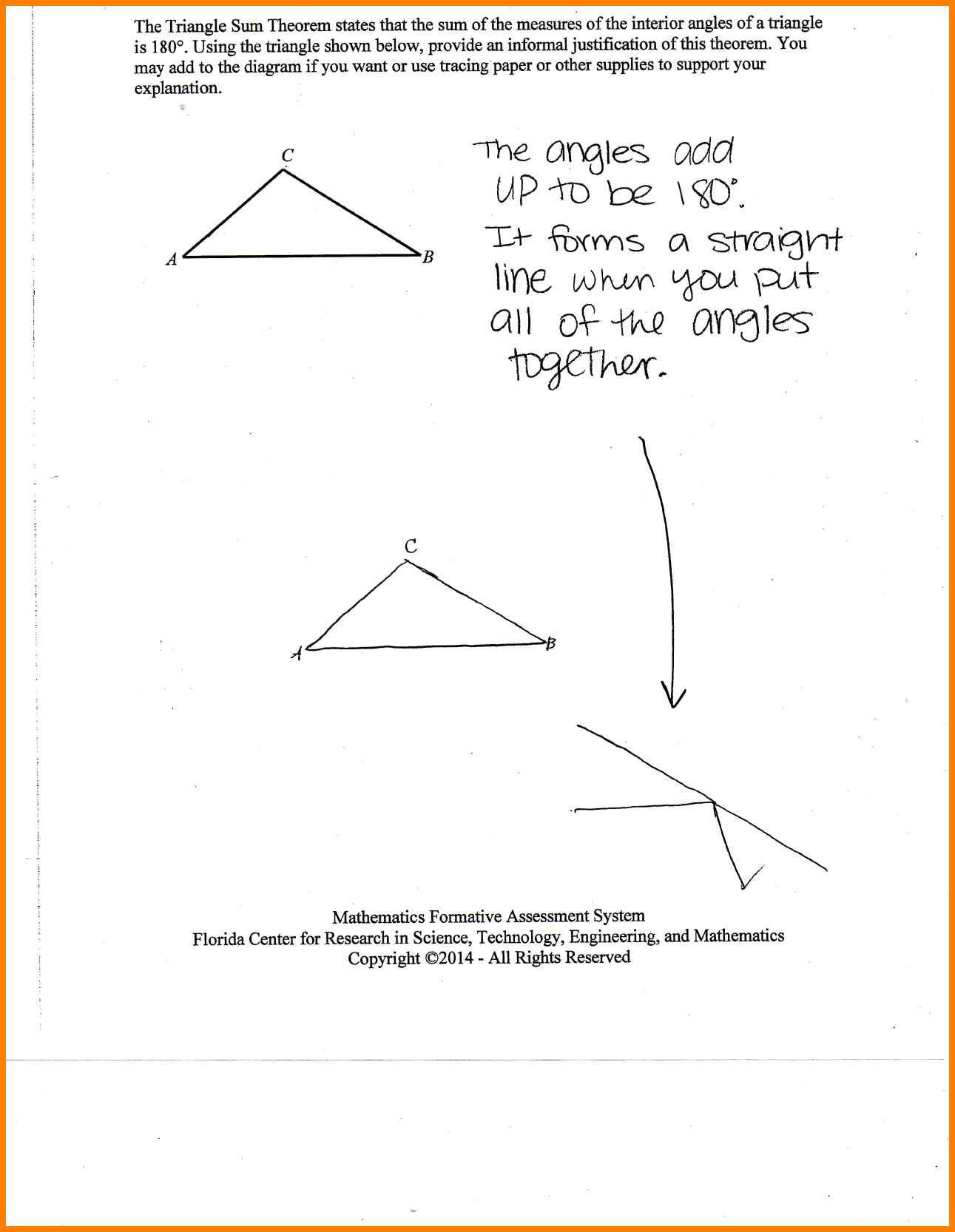 Worksheet Exterior Angle Theorem Worksheet Triangle Sum