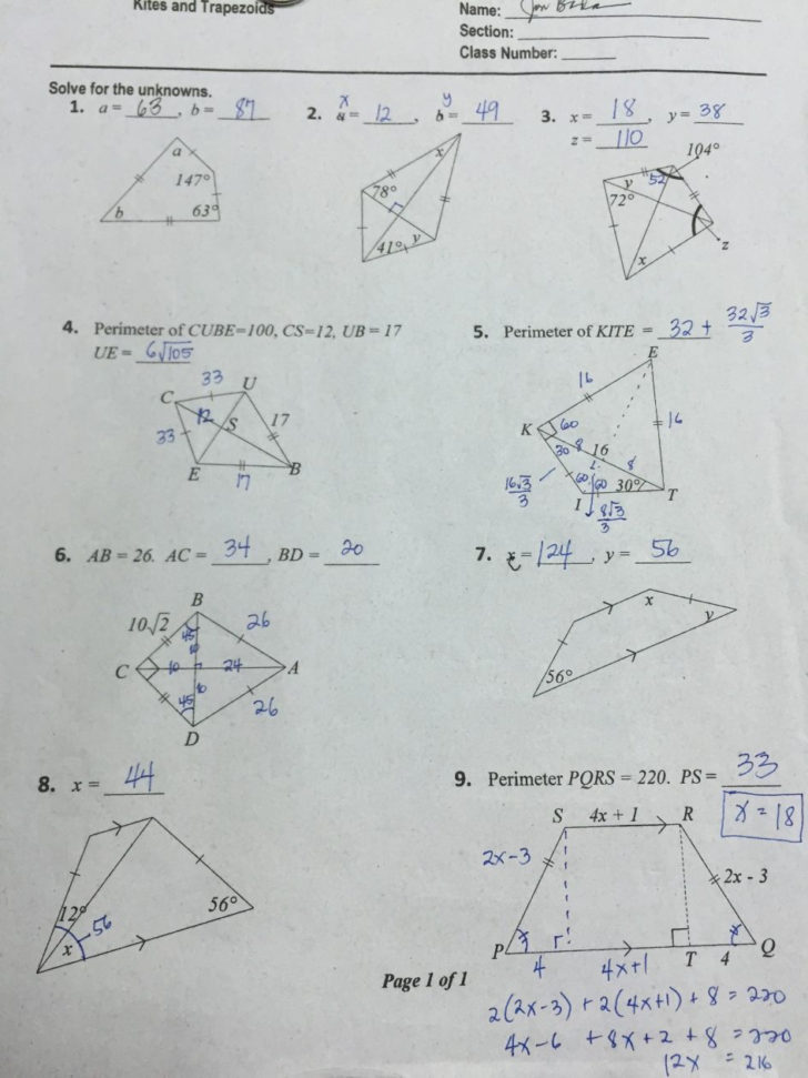 Worksheet Triangle Sum And Exterior Angle Theorem Answers