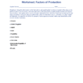 Worksheet Factors Of Production