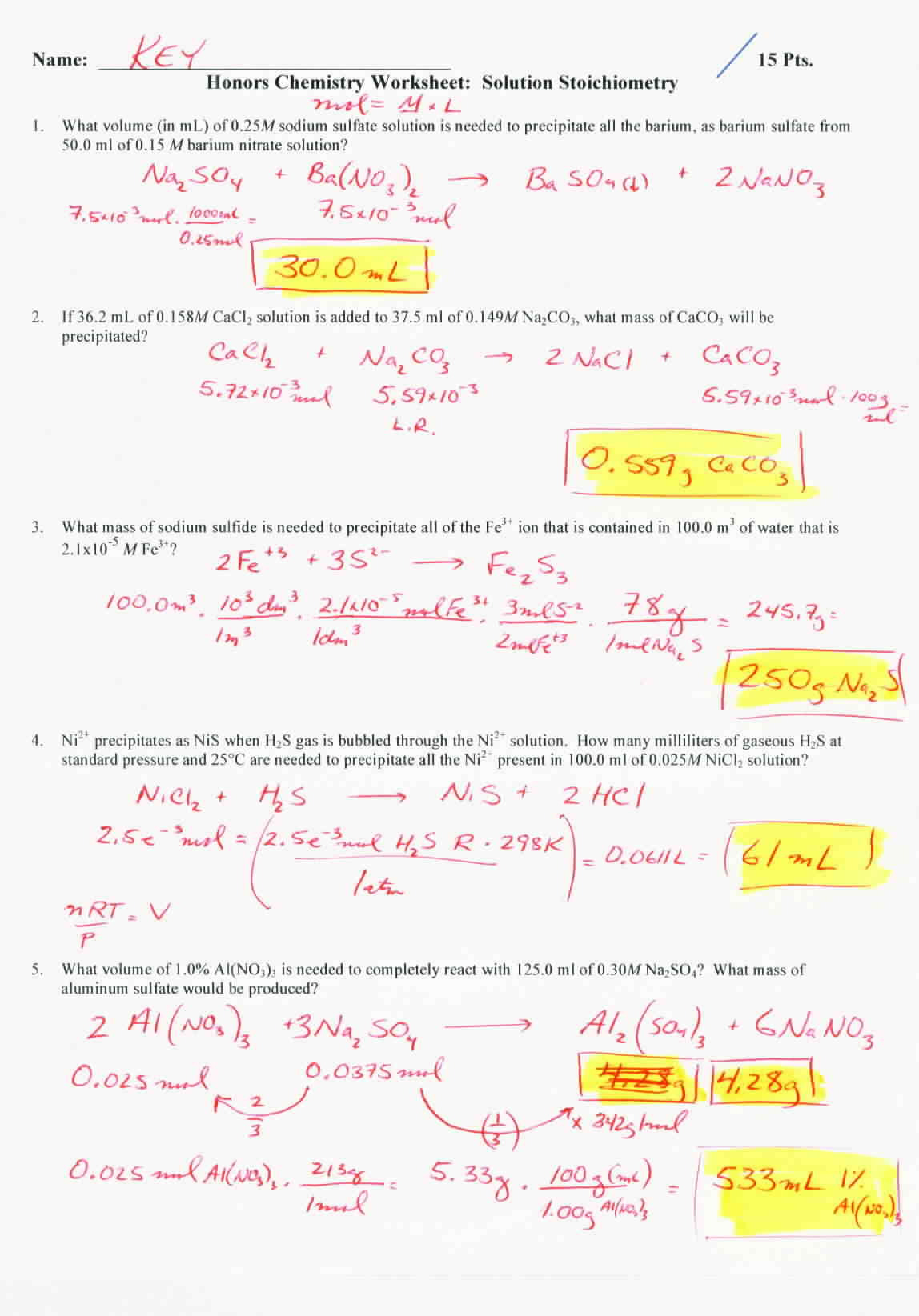 Worksheet Gas Stoichiometry Worksheet Ideal Gas Law Db excel