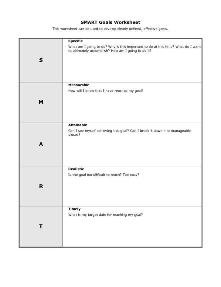 Goal Setting Worksheet For High School Students Pdf