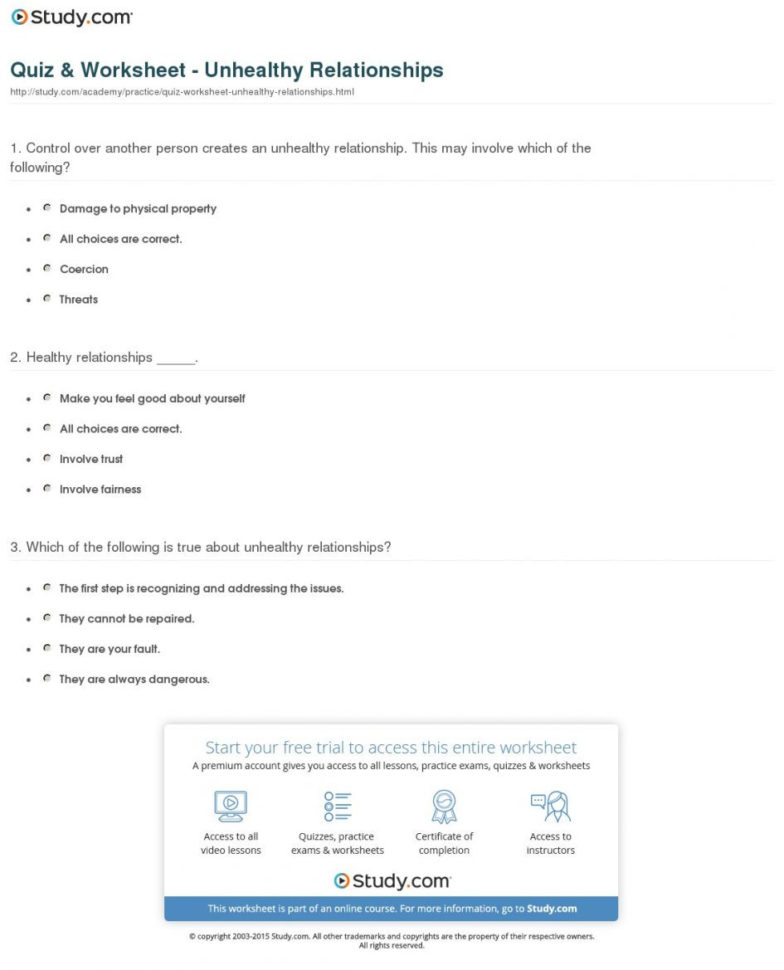 Worksheet Healthy Relationships Worksheets Healthy