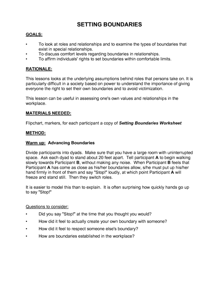 Building Healthy Relationships Worksheets