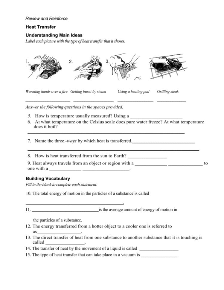 Worksheet Heat Transfer Worksheet Worksheet Heat Transfer