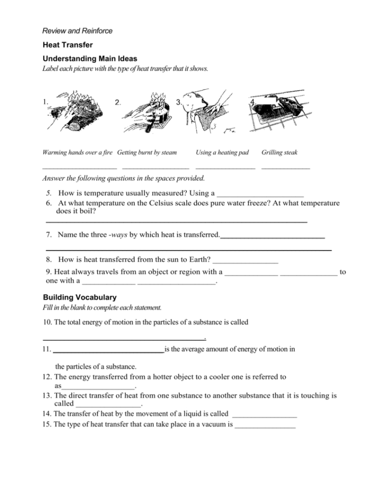 Worksheet Heat Transfer Worksheet Worksheet Heat Transfer