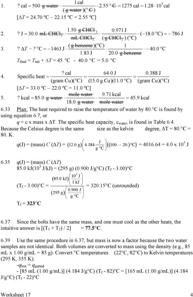 Worksheet  How Much Heat Is Released When 143 G Of Ice Is