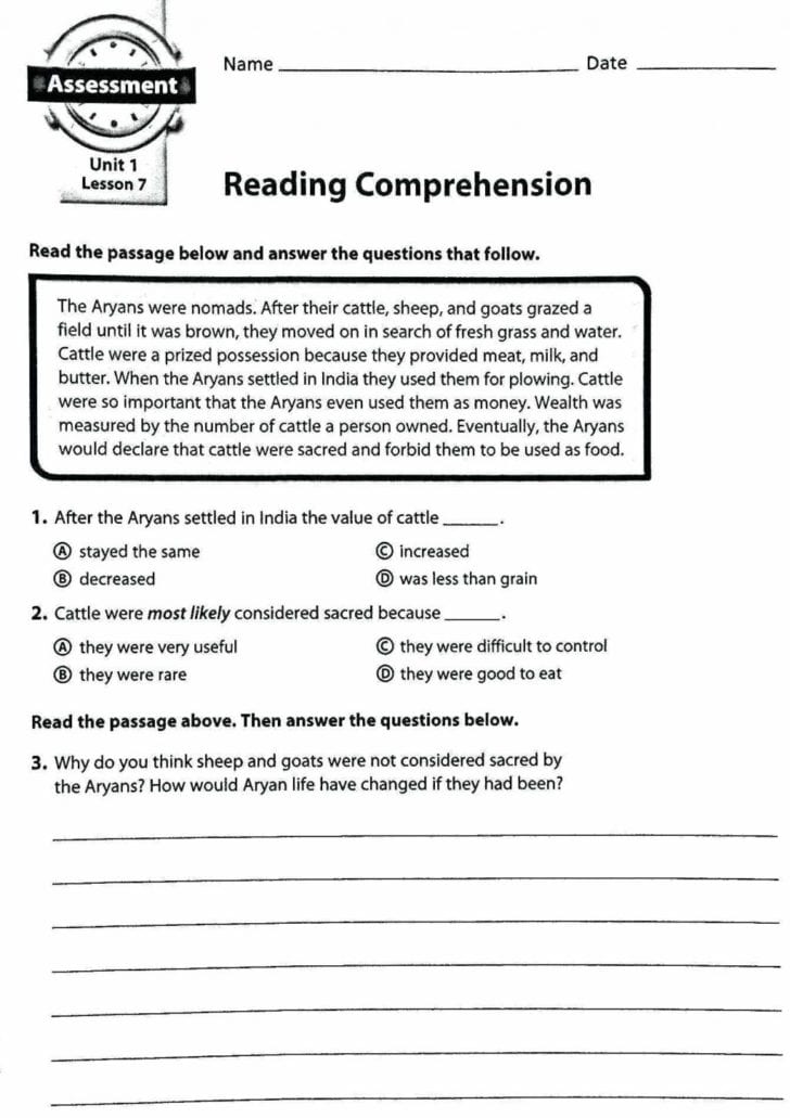 2Nd Grade Comprehension Worksheets