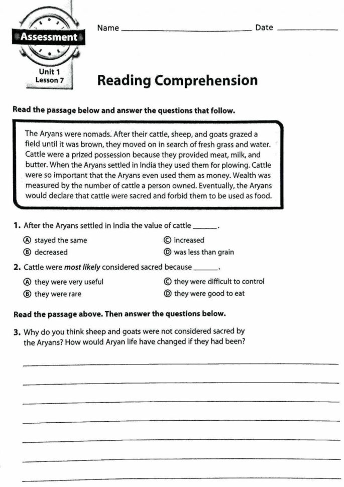 Worksheet Ideas  2Nd Grade Comprehensionsheetssheet Ideas